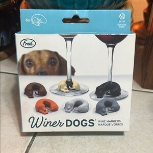 Weenie/Winer Dogs Wine Markers - Brown, Cream, Gray, Black, Orange